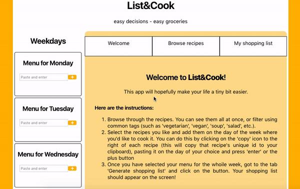 list and cook preview